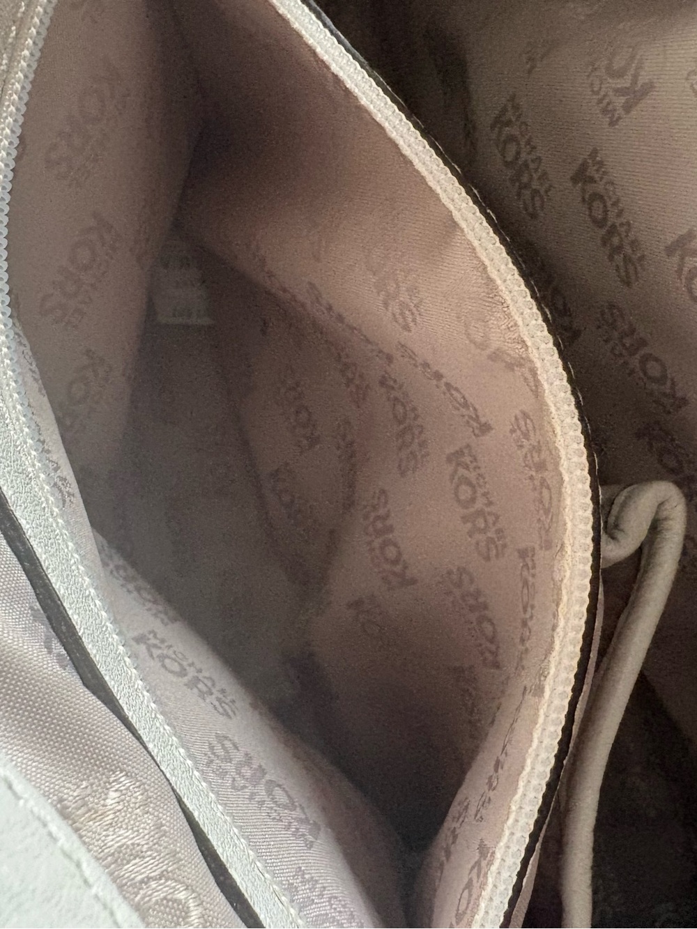 Michael Kors Hamilton Large Pebbled Leather Satchel Cream Gold Crossbody w/Dust - Picture 5 of 9